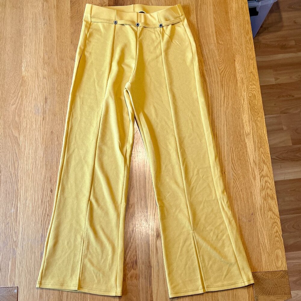 Butter Yellow Wide-Leg Pants, Size M – Fall Retro - La La Muse